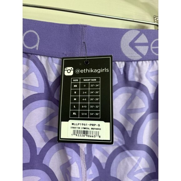 Ethica Small Womens Leggings Purple Print NWT 26" Inseam - Picture 5 of 6